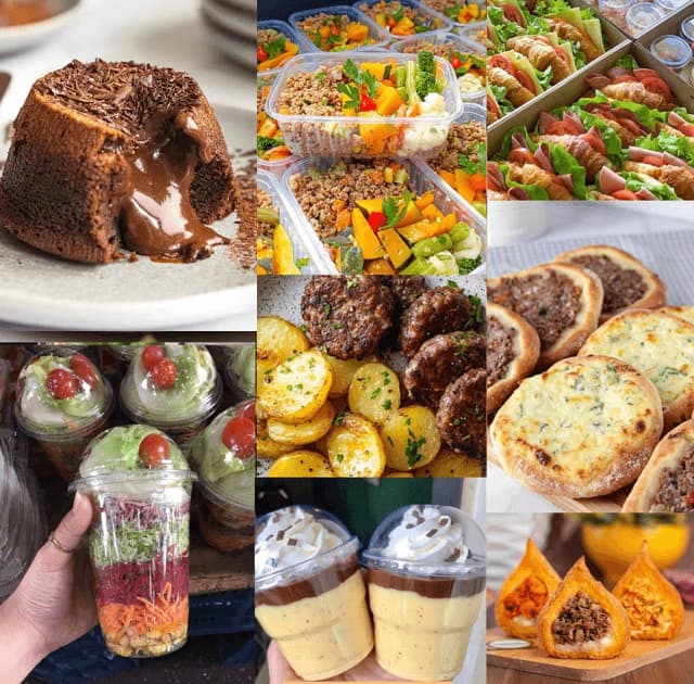 Mosaico de platos congelables